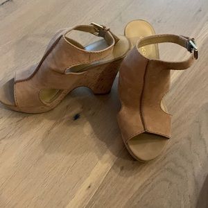 Brown suede wedge